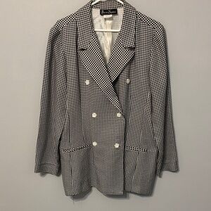 Vintage Barrie Stephen’s Black & White Houndstooth Double-Breasted Blazer